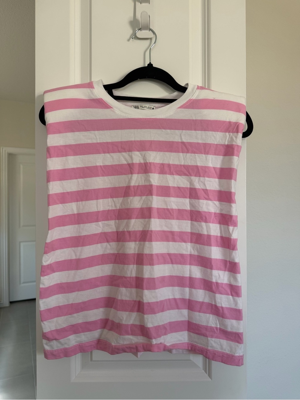 Zara Women’s  Pink & White Striped Tank Top